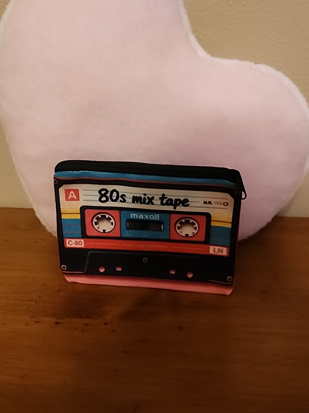 80s Mix Tape Cosmetic Pouch - Pink Retro Cassette Design